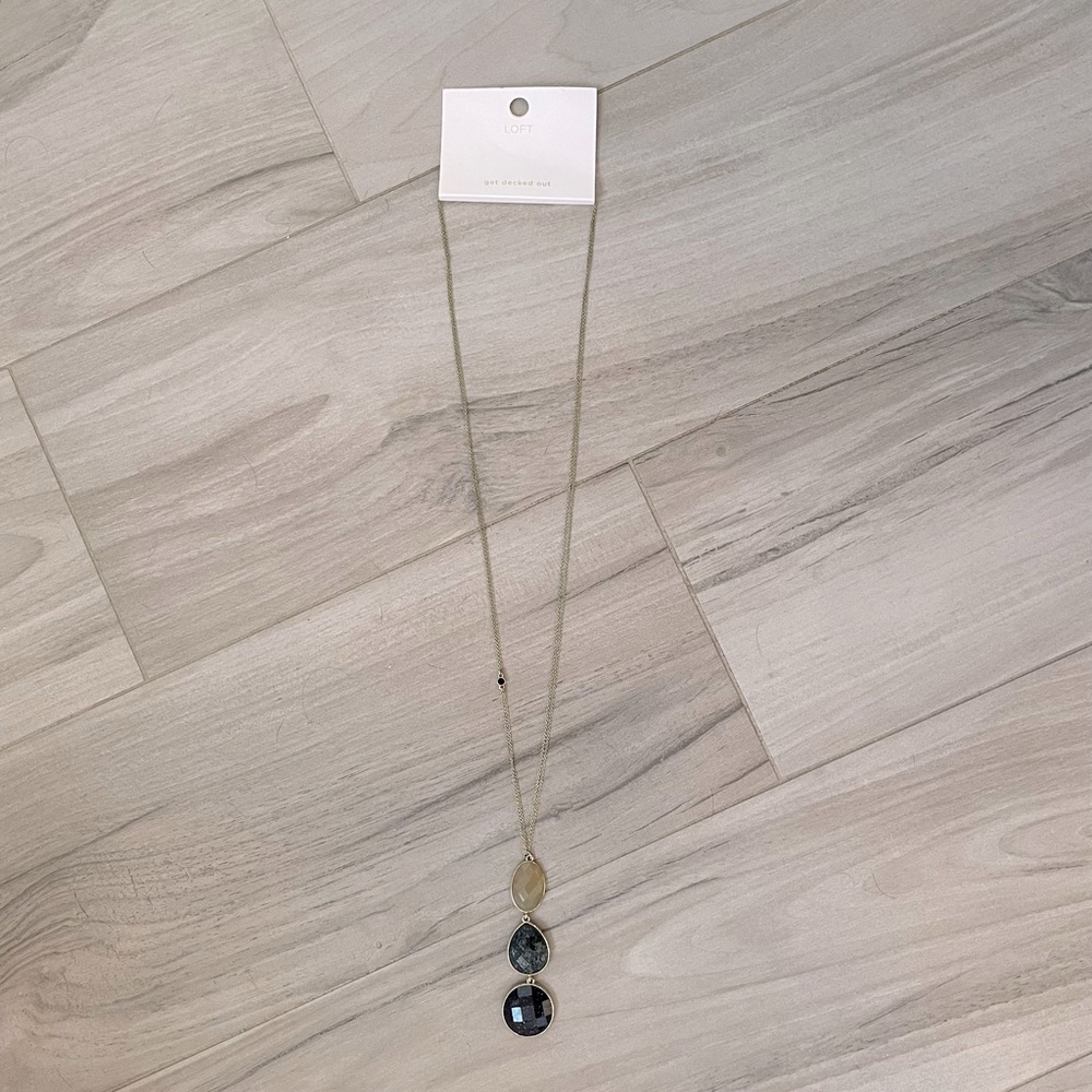 Loft 3 jewel long necklace - new